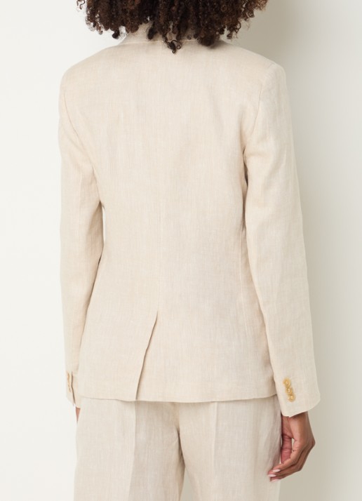 Max Mara Nalut blazer van linnen met klepzakken - achterkant 3 creme