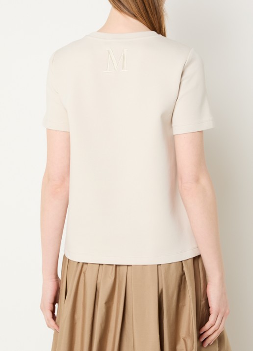 Max Mara Nancy T-shirt met ronde hals - achterkant 4 beige