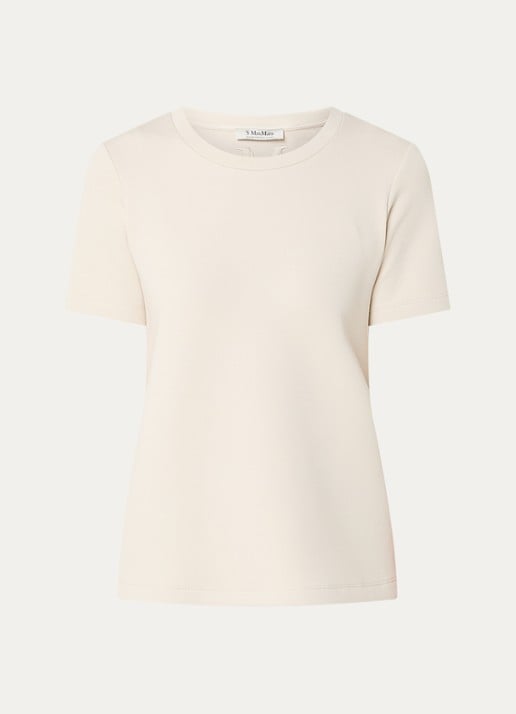Max Mara Nancy T-shirt met ronde hals - voorkant 2 beige