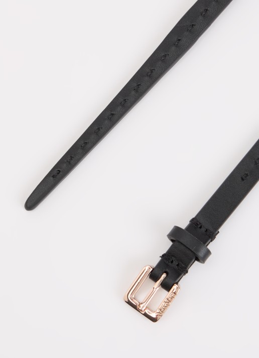 Max Mara Natural riem van kalfsleer - detail 2 zwart