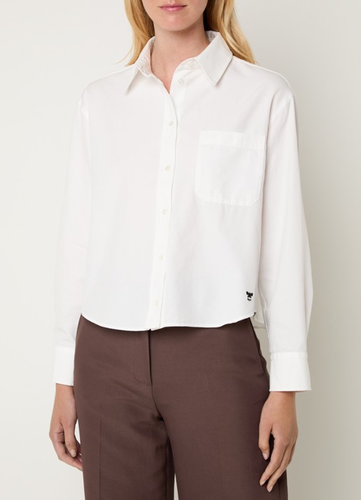Max Mara Nuoro blouse met borstzak - detail 3 wit