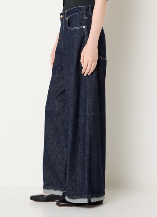 Max Mara Occhio high waist wide leg jeans met donkere wassing - detail 3 indigo