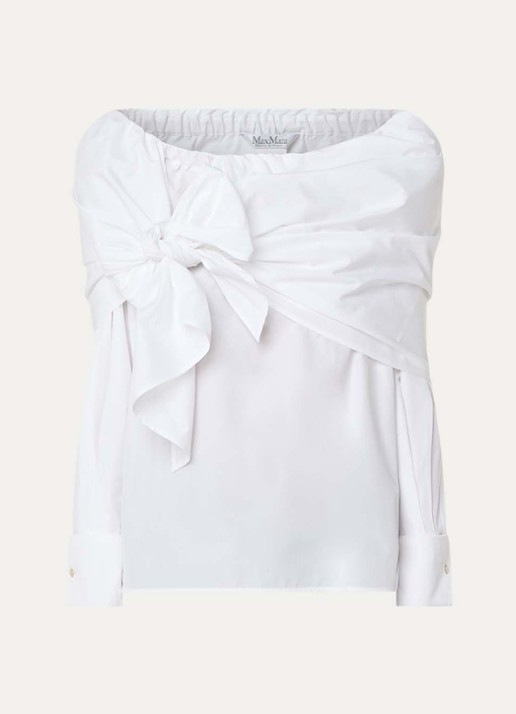 Max Mara Off-shoulder tuniek met strik detail - voorkant wit