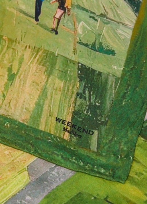 Max Mara Onesto sjaal van zijde met print 90 x 90 cm - detail 3 donkergroen
