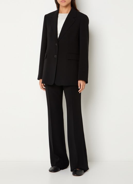 Max Mara Oversized blazer met klepzakken - voorkant 4 zwart
