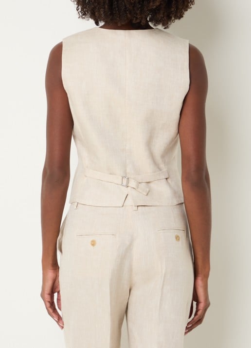 Max Mara Pace gilet van linnen - achterkant 4 beige