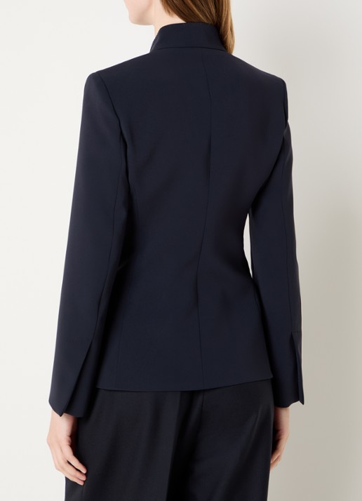 Max Mara Palo blazer met gestrikt detail - achterkant donkerblauw