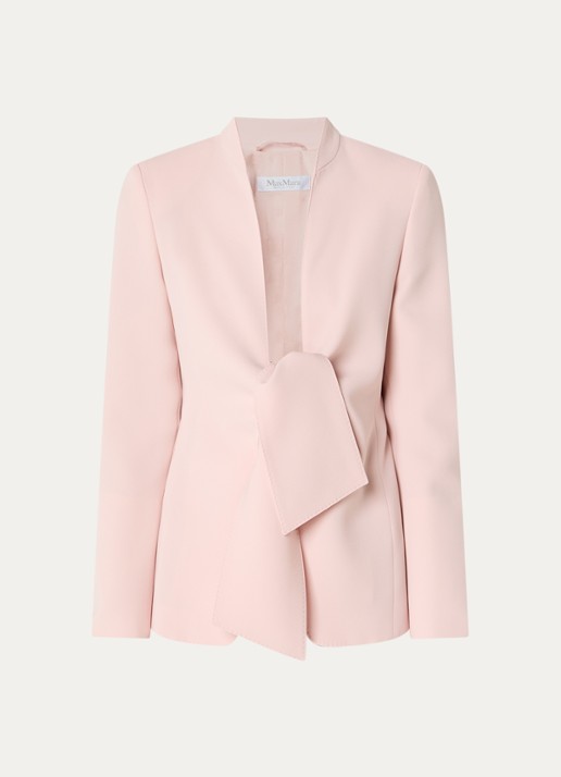 Max Mara Palo blazer met gestrikt detail - voorkant lichtroze