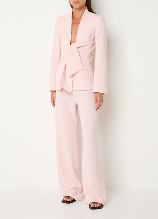 Max Mara Palo blazer met gestrikt detail - voorkant 2 lichtroze