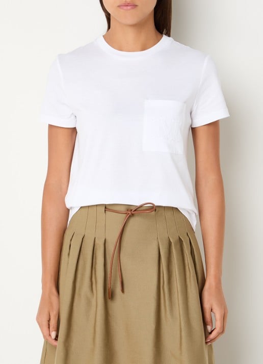 Max Mara Papaia T-shirt met logoborduring