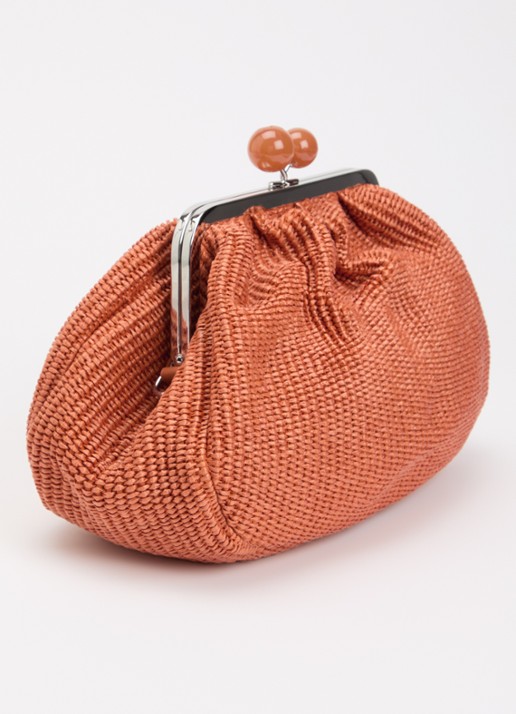 Max Mara Pasticcino clutch met gevlochten detail en afneembare schouderriem - achterkant 5 donkeroranje