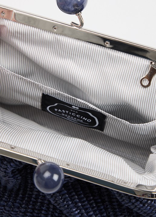 Max Mara Pasticcino clutch met gevlochten detail en afneembare schouderriem - detail 2 donkerblauw