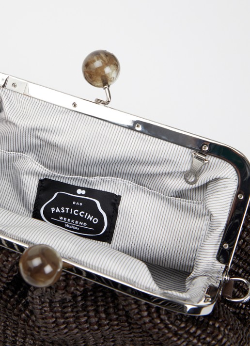 Max Mara Pasticcino clutch met gevlochten detail en afneembare schouderriem - detail 2 donkerbruin
