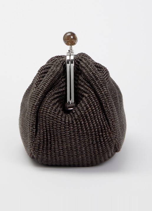 Max Mara Pasticcino clutch met gevlochten detail en afneembare schouderriem - detail 3 donkerbruin