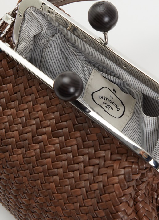 Max Mara Pasticcino M handtas van schapenleer met afneembare schouderriem - detail 2 bruin