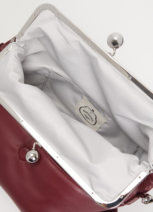 Max Mara Pasticcino schoudertas van schapenleer met afneembare schouderriem - detail 2 bordeauxrood