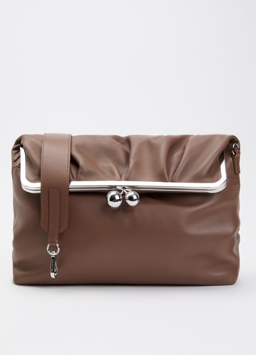 Max Mara Pasticcino schoudertas van schapenleer met afneembare schouderriem - voorkant 5 bruin