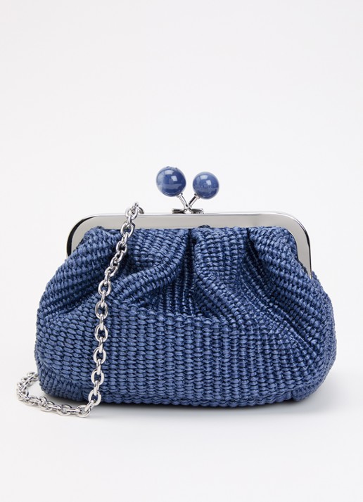 Max Mara Pasticcino Small clutch met gevlochten detail en afneembare schouderriem - voorkant 5 blauw