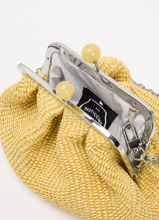Max Mara Pasticcino Small clutch met gevlochten detail en afneembare schouderriem - detail 3 lichtgeel