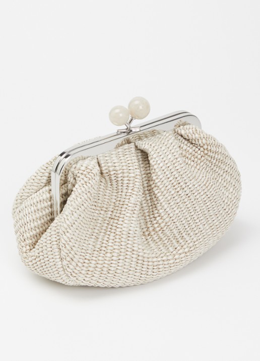 Max Mara Pasticcino Small clutch met gevlochten detail en afneembare schouderriem - achterkant creme