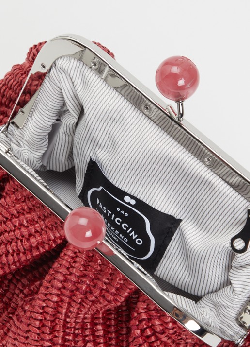 Max Mara Pasticcino Small clutch met gevlochten detail en afneembare schouderriem - detail 3 cranberryrood