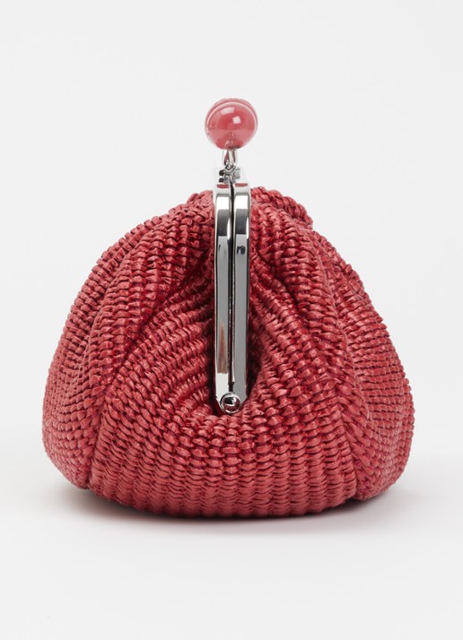 Max Mara Pasticcino Small clutch met gevlochten detail en afneembare schouderriem - detail 4 cranberryrood