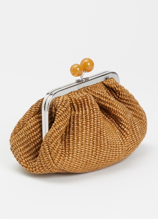 Max Mara Pasticcino Small clutch met gevlochten detail en afneembare schouderriem - achterkant oranje