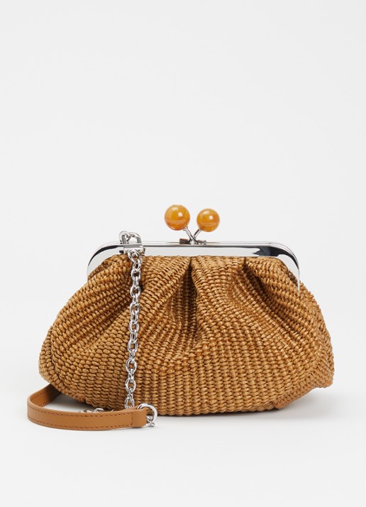 Max Mara Pasticcino Small clutch met gevlochten detail en afneembare schouderriem - voorkant 2 oranje