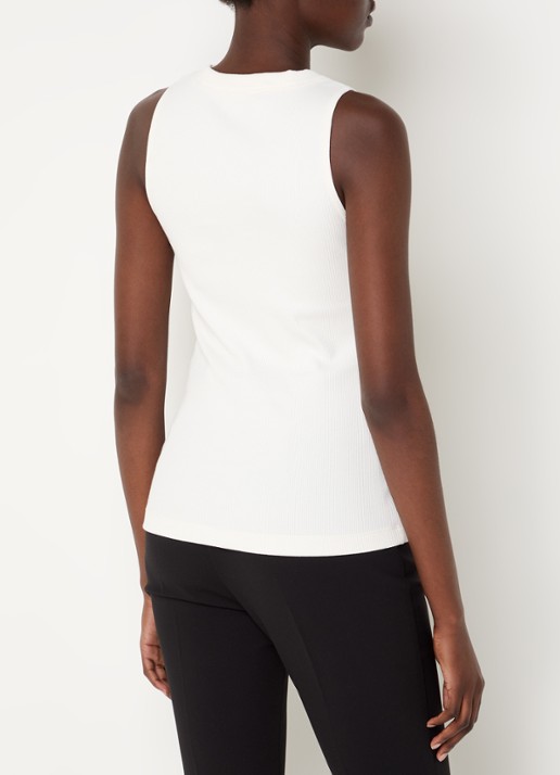 Max Mara Peggi ribgebreide tanktop met stretch - achterkant 4 wit