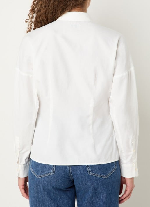 Max Mara Pesi blouse met borstzakken - achterkant wit