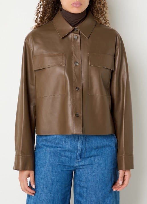 MaxMara Piovra jack van lamsleer met klepzakken