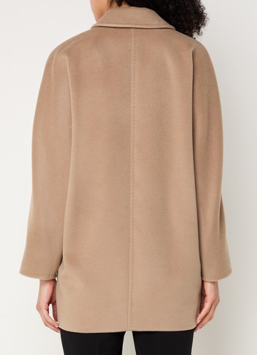 Max Mara Rebus double-breasted mantel in kasjmierblend met steekzakken - achterkant 2 camel