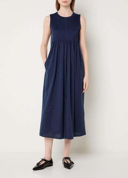Max Mara Ricordo midi jurk met smockwerk
