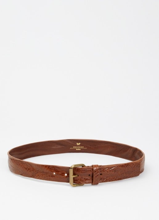 Max Mara Riem van leer met crocostructuur