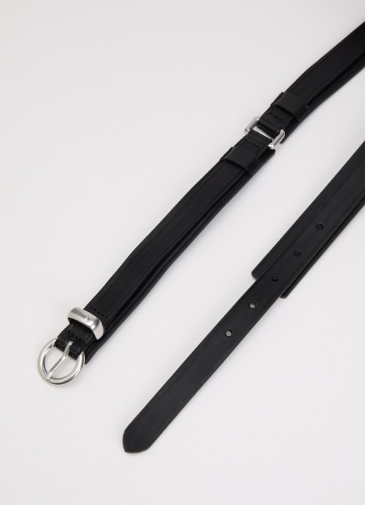 Max Mara Riem van leer - detail zwart