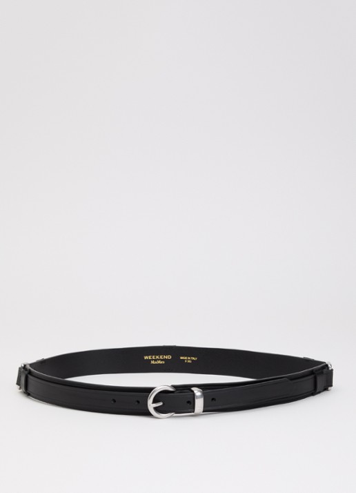 Max Mara Riem van leer - voorkant 2 zwart
