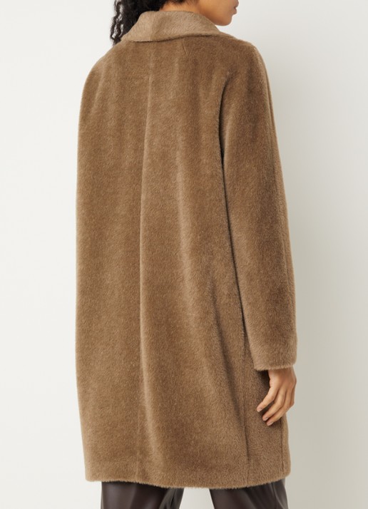 Max Mara Roseto double-breasted mantel in alpaca wolblend met steekzakken - achterkant 4 beige