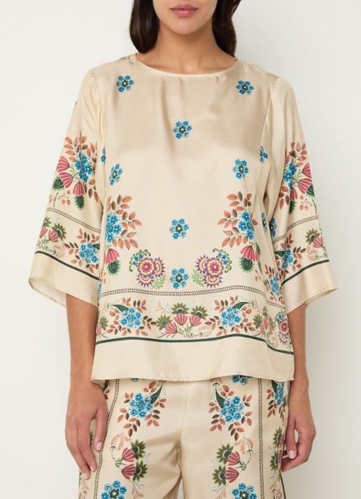 Max Mara Samba tuniek van zijde met print