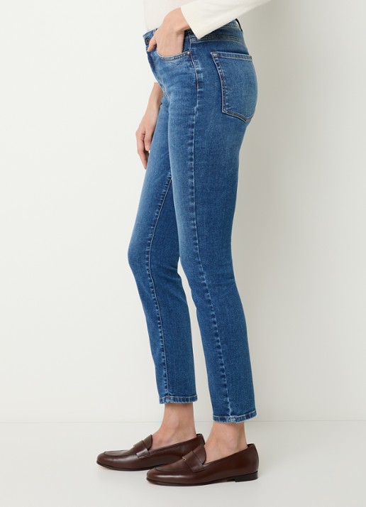 Max Mara Sauna high waist skinny cropped jeans met medium wassing - detail 2 indigo