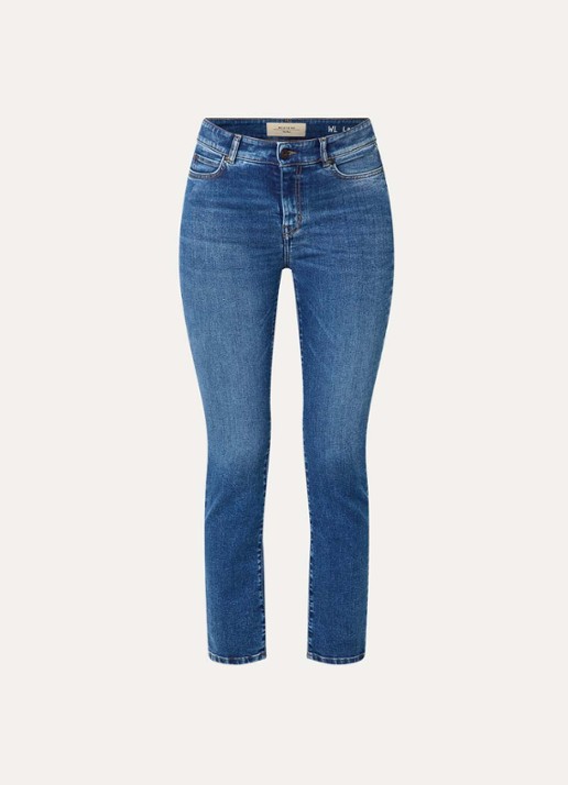 Max Mara Sauna high waist skinny cropped jeans met medium wassing - voorkant 4 indigo