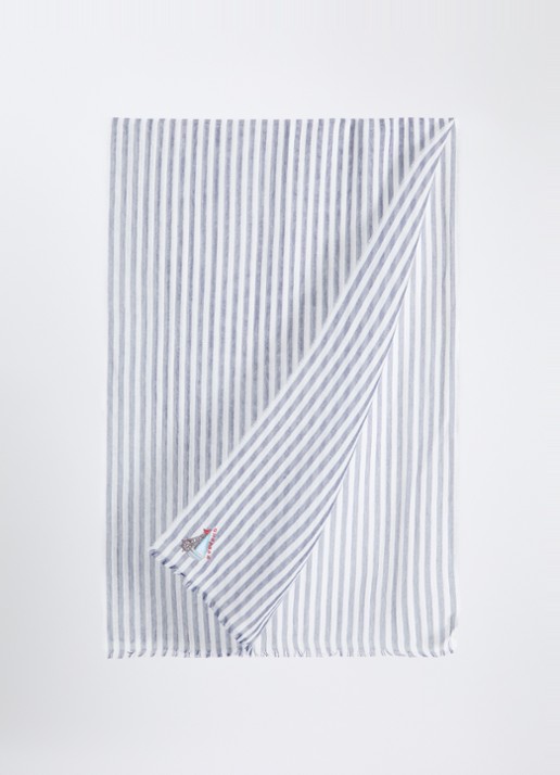 Max Mara Sjaal 202 x 70 cm - detail 2 donkerblauw