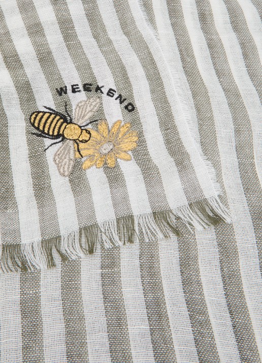 Max Mara Sjaal 202 x 70 cm - detail 2 lindegroen