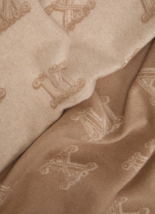 Max Mara Sjaal van kasjmier met logoprint en franjes 180 x 70 cm - detail 2 camel