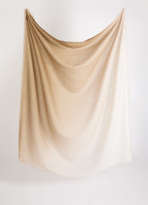Max Mara Sjaal van wol met dip-dye dessin 140 x 140 cm - detail camel