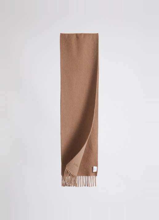 Max Mara Sjaal van wol met franjes - detail 2 camel