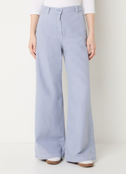 Max Mara Skipper high waist straight fit cargobroek van canvas