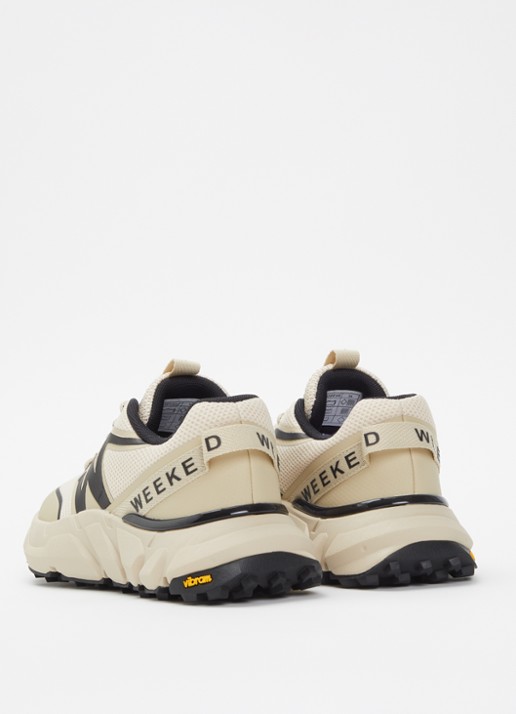 Max Mara Sneaker van mesh met logo - achterkant beige
