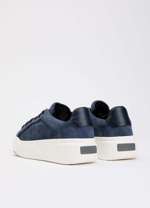Max Mara Sneaker van suède met details van leer - achterkant 5 indigo
