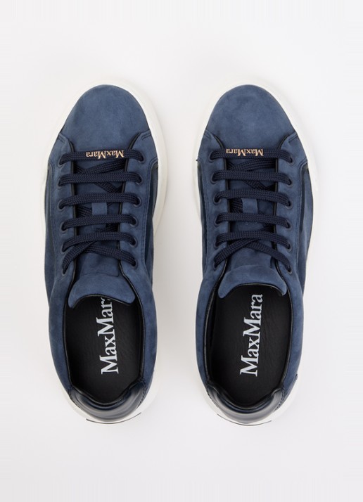 Max Mara Sneaker van suède met details van leer - detail 2 indigo