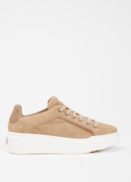 Max Mara Sneaker van suède met details van leer - voorkant 5 zand